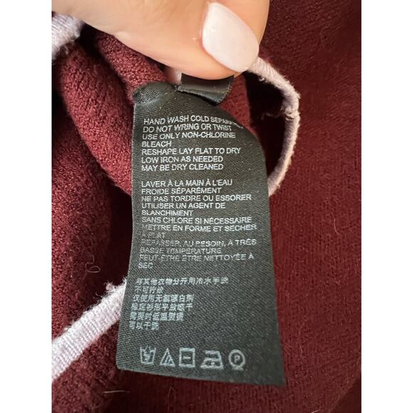 by Anthropologie Women's Lizzie Mock Neck Pullover Sweater Burgundy Size S - Picture 7 of 10